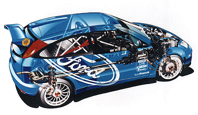 Ford Focus WRC car cutaway